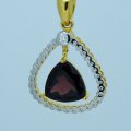 pendentif or 18 ct avec spessartite et diamants